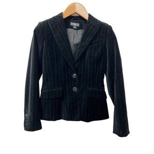 H&M Velvet Jacket Black Pinstripe Blazer